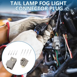 A ABSOPRO 4 Pin Tail Lamp Fog Light Connector Plug 1.5mm Series Male Female Wire Terminal Connector for Ford Fusion Fiesta Plastic Gray