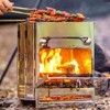 REDCAMP Wood Burning Folding Camp Stove Stainless Steel Grid, Portable