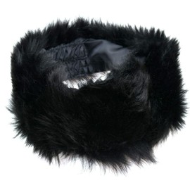 Ladies Warm Stylish Winter Black Toscana 100% Sheepskin Leather Fleece Headband