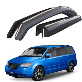 Goodyear Shatterproof in-Channel Window Deflectors for Chrysler Town and Country 2008-2016, Rain Guards, Window Visors for Cars, Vent Deflector, Car Accessories, 4 pcs - GY008005