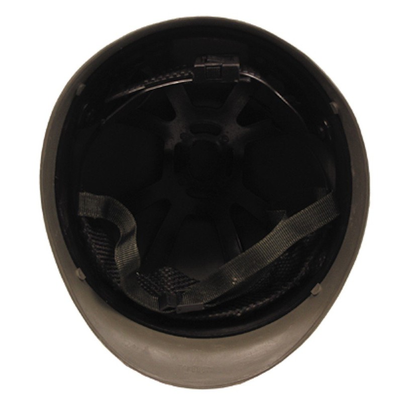 MFH Plastic Helmet with Woodland Camo Cloth Cover