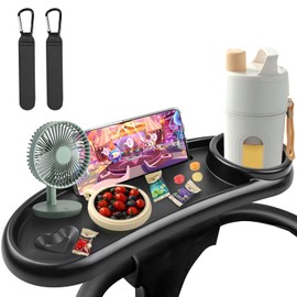 UWSTE Snack Tray Compatible with Nuna Mockingbird, Adjustable Stroller Snack Tray with Cup Holder and Phone Holder, nuna stroller accessories (Include 2Pack Stroller Hook)