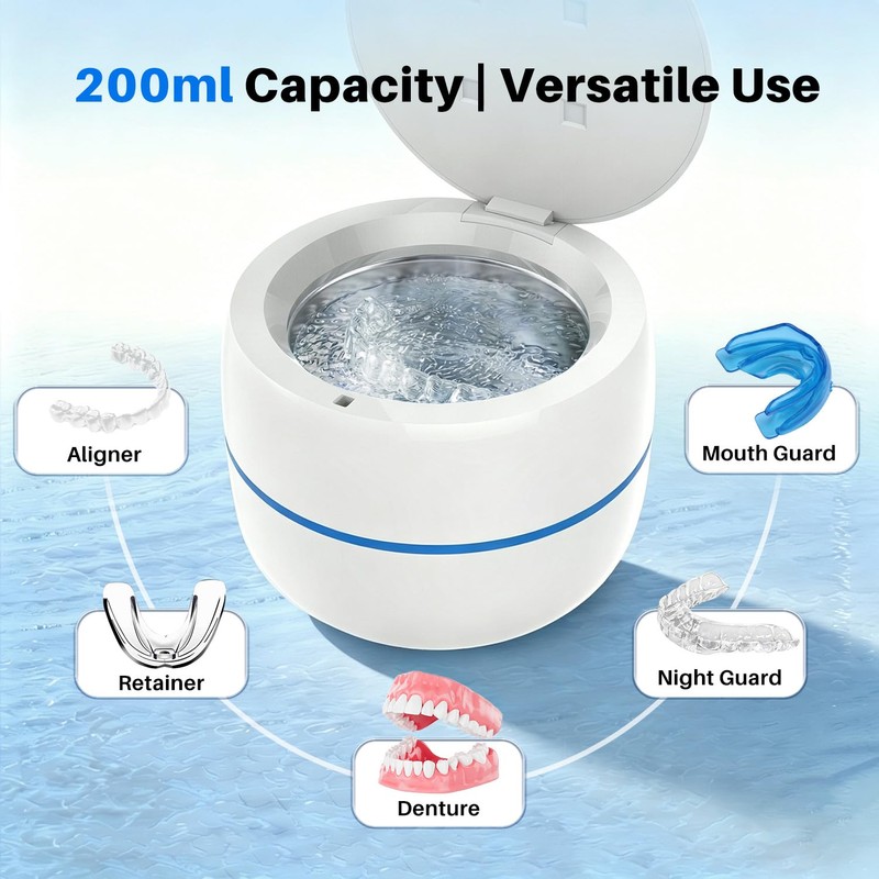 Voraiya Ultrasonic Retainer Cleaner for Dentures, Retainer Cleaner Machine, Dental