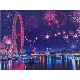 Puzzle 1000 Pieces London Eye 69 x 51 cm Fireworks Ferris Wheel New Year New Year's Eve Brain Training Jigsaw