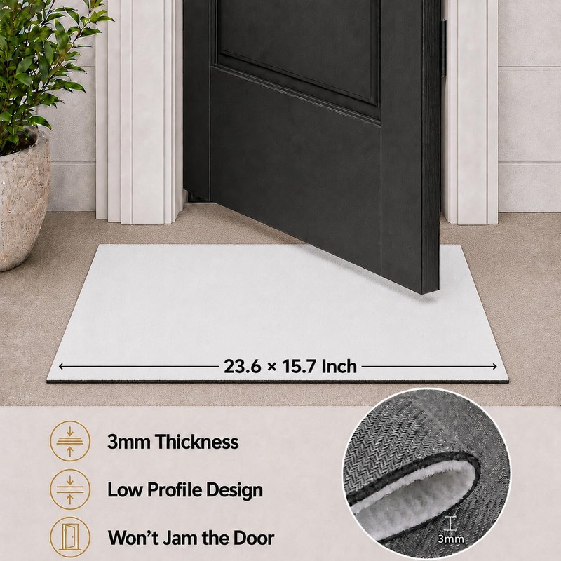 Humorous Rubber Welcome Mat for Entryway - 23.6x15.7 Inch Non-Slip