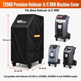 HICOVER 1200D PVC A/C Machine Cover for Robinair, Premium Heavy Duty Air Conditioner Covers for Outside, All weather protection Compatible with Robinair AC1234-6, 34788NI, 34788NI-H and 34988NI models