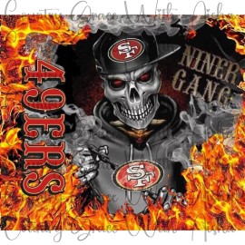 Handmade 20oz Skinny Tumbler Sublimation Transfer Print 49ers Football Ready To Press