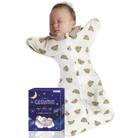 GUSUMIN Swaddle, Swaddle, Newborn, Night-crying Prevention (M, Bear)