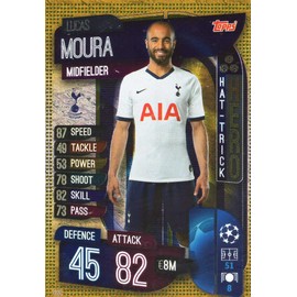 MATCH ATTAX 19/20 LUCAS MOURA HAT TRICK HERO TRADING CARD - TOTTENHAM / SPURS #320