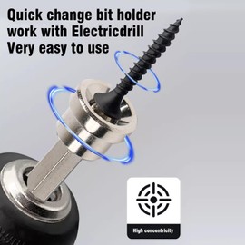 10pcs Magnetic Drywall Screwdriver Bits Set, PH2 Hexagonal Handle, 25mm x 5 Pcs & 50mm x 5 Pcs