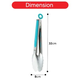 Shapes Imporio Stainless Steel with Nylon Grip 9" Serving Tong for Kitchen/Home