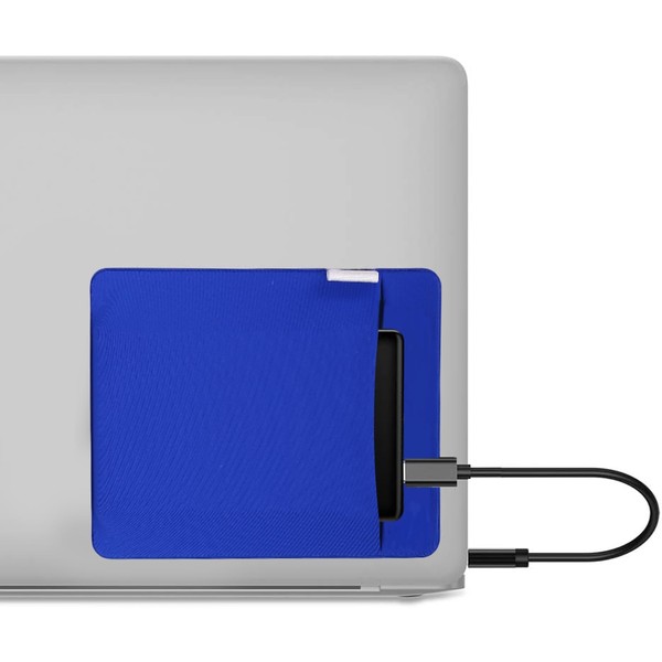 RIVEENY Portable Hard Drive Sleeve for Laptop, Adhesive Pouch for