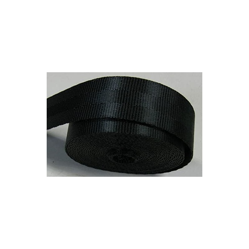 MTP 1"/1.5"/ 2" x 5/10 Yards Seat-Belt Black Polyester Webbing
