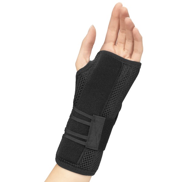 OTC Wrist Brace, Adjustable Thumb Strap Support, Black (Left Hand), X-Small