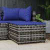 TREATLIFE HOME Relaxing Outdoor Footrest with Cushion, Weather-Resistant Rattan, Dark