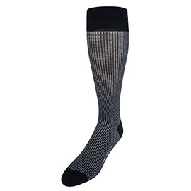 Trafalgar Men's Gerald Box Designed Mercerized Cotton Mid-Calf Socks, Black and