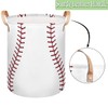 Bardic Large Laundry Basket Baseball Texture Laundry Hamper with Leather
