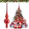 JOYUE Christmas Tree Topper Glass Matt Christmas Tree Topper Silver