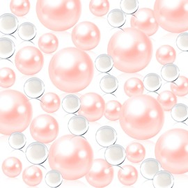 200 PCS Light Pink Vase Pearls, Light Pink Vase Filler Beads for Centerpieces Vases, Light Pink 10/14/20 MM Floating Beads for Vases, Pink Vase Filler Pearl, Vase Fillers, Pearls for Vase Filler