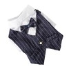 Pet Suit Bow Decor Striped Breathable Dog Cat Wedding Shirt