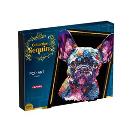 SEQUINS COLLECTION - Pop Art Dog - Create a Sparkling Sequin Image of a Dog - Includes Storage Compartment - Creative Activity for Adults and Teens from 14 Years