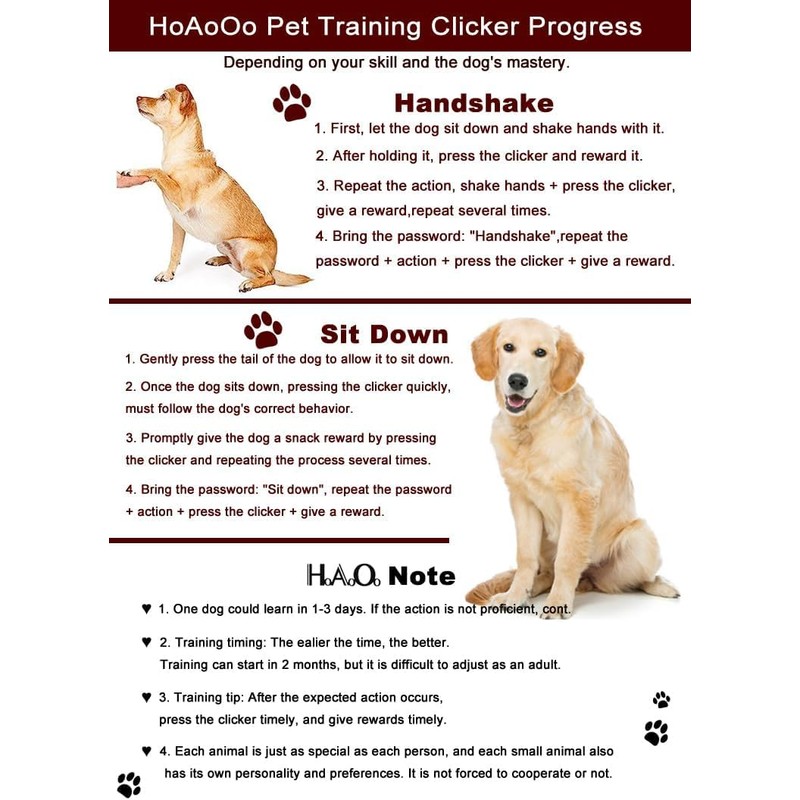 HoAoOo Pet Training Clicker with Wrist Strap - Dog Training