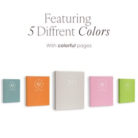 Gratitude Journal for Healing, Affirmations, Manifestations - Create a New Reality with Guided Journal - Undated, Lasts 6 months, Hardcover in Linen Fabric by Jay Venera (Orange Sunset)