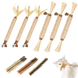 Nepfaivy Cat Toys for Indoor Cats - Silvervine Stick Cat Chew Toy, 12 PCS Cat Nip Toy for Teeth Cleaning, Natural Dental Catnip Sticks for Kittens