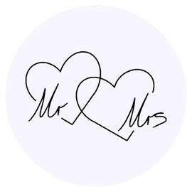 Azeeda 24 x 'Herr & Frau Herzen' Aufkleber - für Basteln, Scrapbooking und Etikettierung (SK00070233)