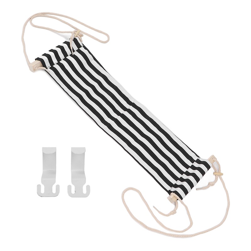 Footrest Black and White Streaks Soft Breathable Adjustable Foot Hammock