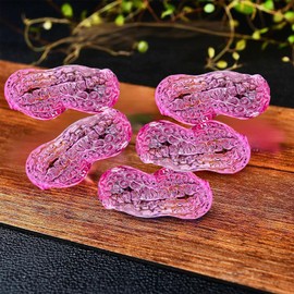 HunterBee 5Pcs Fake Peanut Shell Craft Decor Lifelike 3D Nut Acorn Figurines for Thanksgiving Party Favors, Bowl Paperweight Gift