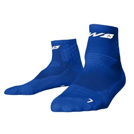 We Ball Sports Anti-Blister Mens Athletic Cushion Quarter Length Socks for Football, Running, Baseball, Basketball (Blue,L)
