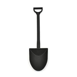 100PCS Mini Shovel Spoons for Desserts, Individual Packing Disposable Mini Shovel Spoons, Black Plastic Shovel Shaped Spoon for Party or Family