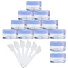 Beauticom® 12 Pieces 10G/10ML Clear Plastic Jars with Lavender Blue
