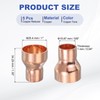 PATIKIL 5Pcs Copper Reducer 1" to 5/8" ID Reducing Copper
