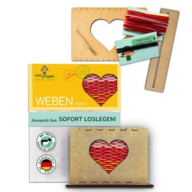 mikiprojekt® Loom Frame for Children from 5 Years with Simple Instructions for Safe Success I Developmental Weaving for Children with Safe Biomaterial I Complete Set Loom Frame Children