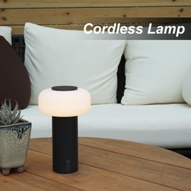 WEILAILUX Shower Lamp Waterproof, Outdoor Cordless Table Lamp Rechargeable, Portable Battery Operated Lamp, Touch Dimmable Night Light for Bedroom/Patio/Dinning/Camping (Black)