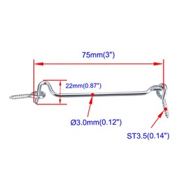 Aopin 3“ Hook and Eye Latch Zinc Plated Steel, Window Hook Latch, Easy Lock for Sliding Barn Door, Wood Gates, Window Screen Gate, Door Latch with Mounting Screws, Suitable for Door, Window 4 Pack