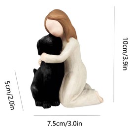 AIMALL Sitting Dog Resin Figurine for Dog Lovers | Home Decoration Ornament, Commemorative Pet Owners, 3.9x3.0in, Ideal for Living Room and Office