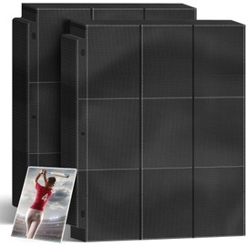 Trading Card Binder Sleeves, Baseball Holder Fit for Standard Size Sport Cards, 3 Ring Binder (Black)