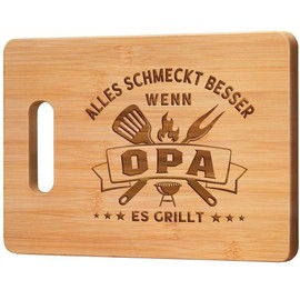 Wedding Anniversary Grandpa Gift, Grandpa Gift, Birthday, Grill Master Bamboo Chopping Board Gifts for Father's Day, Christmas