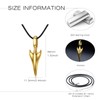 MOPOPOK Arrowhead Necklace S925 Sterling Silver Golden Arrow Pendant Necklace