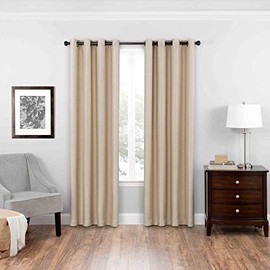 ECLIPSE Bryson Modern Blackout Thermal Grommet Window Curtain for Bedroom or Living Room (1 Panel), 52" x 63", Latte