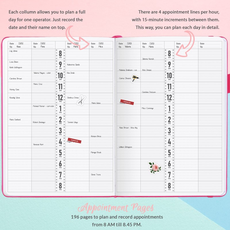 GoGirl Salon Appointment Book – Reservation Book for Beauty Salons,