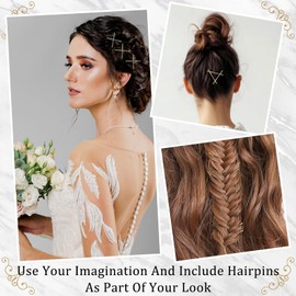 HJZHII Pack of 50 3.5 cm Small Hair Clips, Small Hair Clips, Mini Bobby Pins, Wavy Hair Pins, Metal Hair Clips for Women, Girls, Children, Bun (Gold)