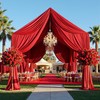 20ftx20ft Red Backdrop Ceiling Drapes,4Panels 20ft Height Wrinkle Free Tent