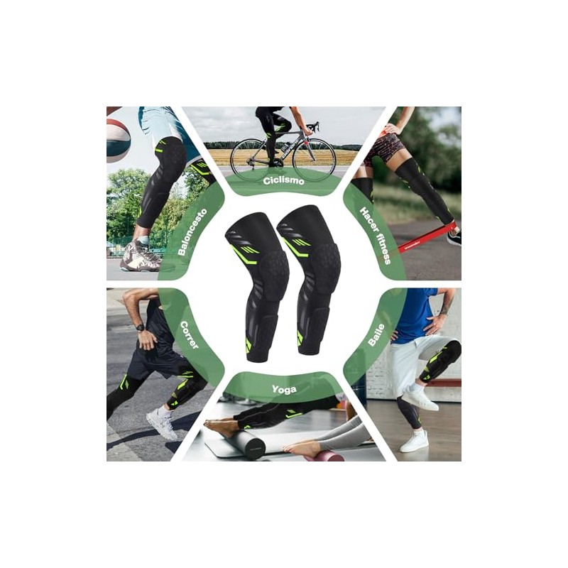 Set de 2 Rodilleras Deportiva, Rodilleras para Gym Protección Articular
