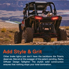 TRUE MODS LED Brake Tail Light for Polaris RZR S1000 S900 2014-2019; 2022 Trail S 900 S 1000 Ultimate Tailight Replacement 2412341 2412342 [DOT-Rated] [Diffuser Design] [F1-Blinker-Brake] - Smoked