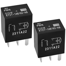 Relay 8T2T-14B192-AB (Set of 2), 12VDC 4 Pins Plug-in Automotive Relay - Reliable OEM Replacement, Compatible for Select Ford Vehicles