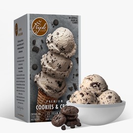 Triple Scoop - Premium Cookies & Cream (2) Ice Cream Mix For Ice Cream Maker. Simple, Easy, Delicious. From Gourmet Mix To Maker in 5 Minutes, Makes 2 Crmy Qrts, Made in USA (2 Pack, Cookies & Cream)
